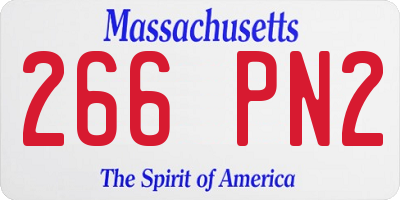 MA license plate 266PN2