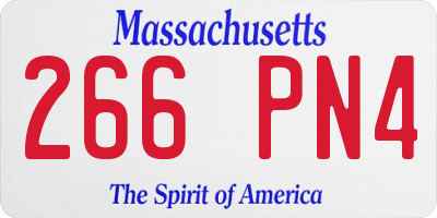 MA license plate 266PN4