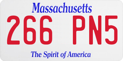 MA license plate 266PN5