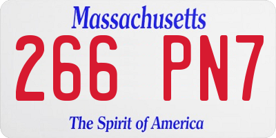 MA license plate 266PN7