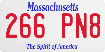 MA license plate 266PN8