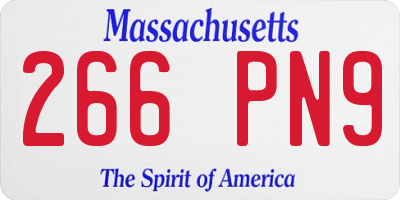 MA license plate 266PN9