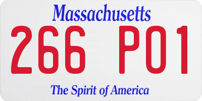 MA license plate 266PO1