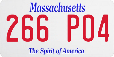 MA license plate 266PO4