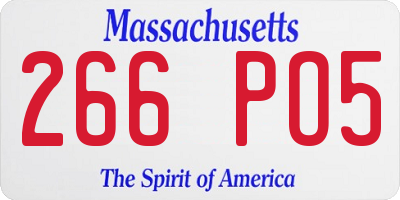 MA license plate 266PO5