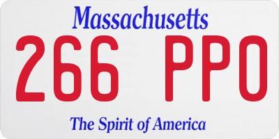 MA license plate 266PP0