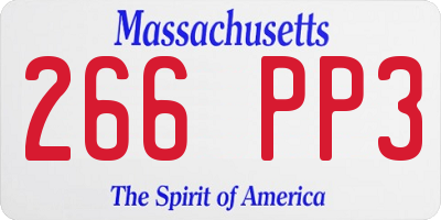 MA license plate 266PP3