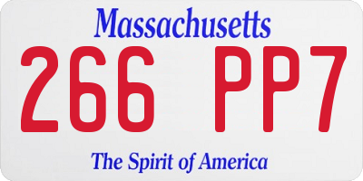 MA license plate 266PP7