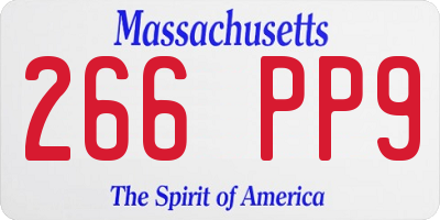 MA license plate 266PP9