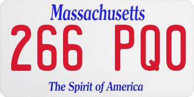 MA license plate 266PQ0