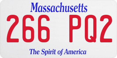 MA license plate 266PQ2