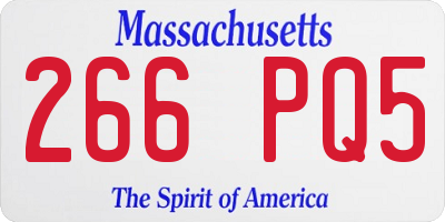 MA license plate 266PQ5