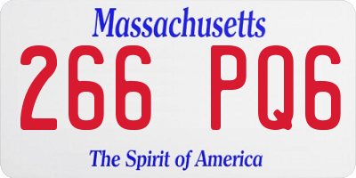 MA license plate 266PQ6