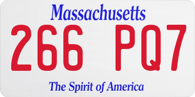 MA license plate 266PQ7