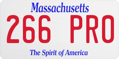 MA license plate 266PR0