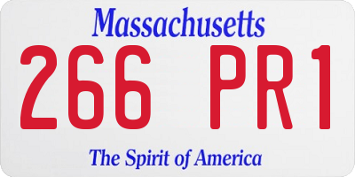MA license plate 266PR1