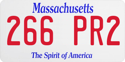 MA license plate 266PR2