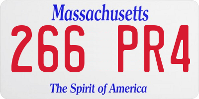 MA license plate 266PR4