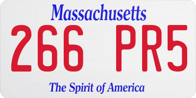 MA license plate 266PR5