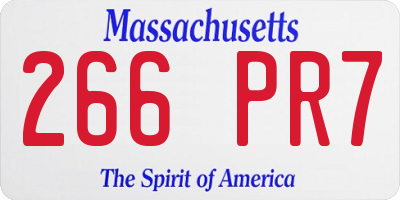 MA license plate 266PR7