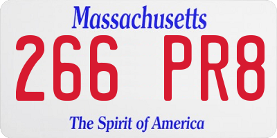 MA license plate 266PR8
