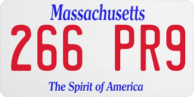 MA license plate 266PR9