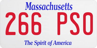 MA license plate 266PS0