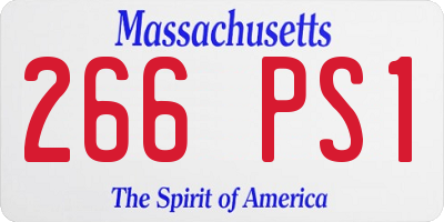 MA license plate 266PS1