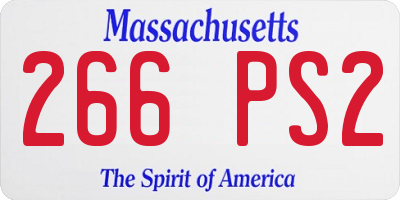 MA license plate 266PS2