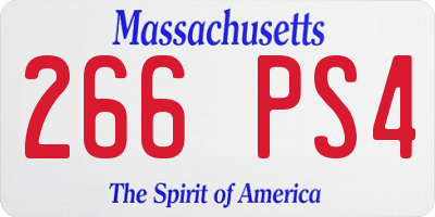 MA license plate 266PS4