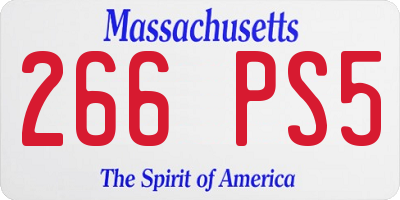 MA license plate 266PS5