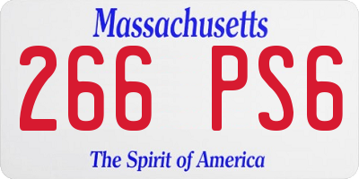 MA license plate 266PS6