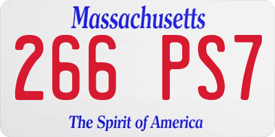 MA license plate 266PS7