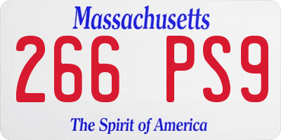 MA license plate 266PS9