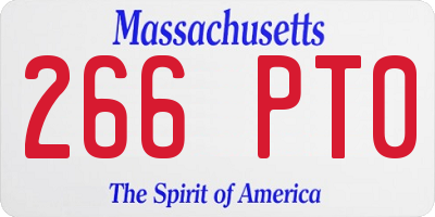 MA license plate 266PT0