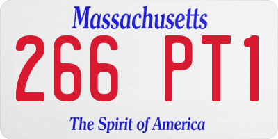 MA license plate 266PT1