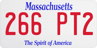 MA license plate 266PT2