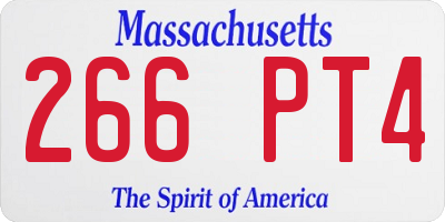 MA license plate 266PT4