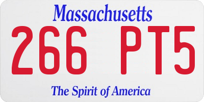MA license plate 266PT5