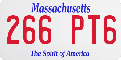 MA license plate 266PT6