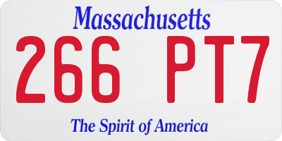 MA license plate 266PT7