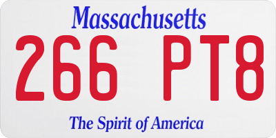 MA license plate 266PT8