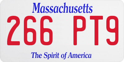 MA license plate 266PT9