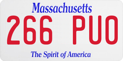 MA license plate 266PU0
