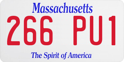 MA license plate 266PU1