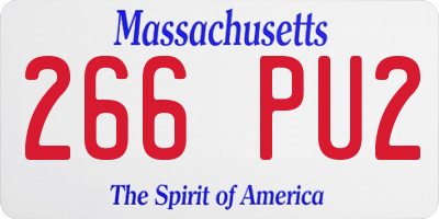 MA license plate 266PU2
