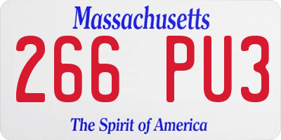 MA license plate 266PU3