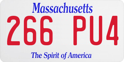 MA license plate 266PU4