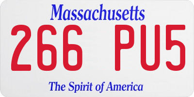 MA license plate 266PU5
