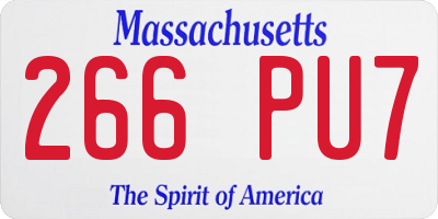 MA license plate 266PU7
